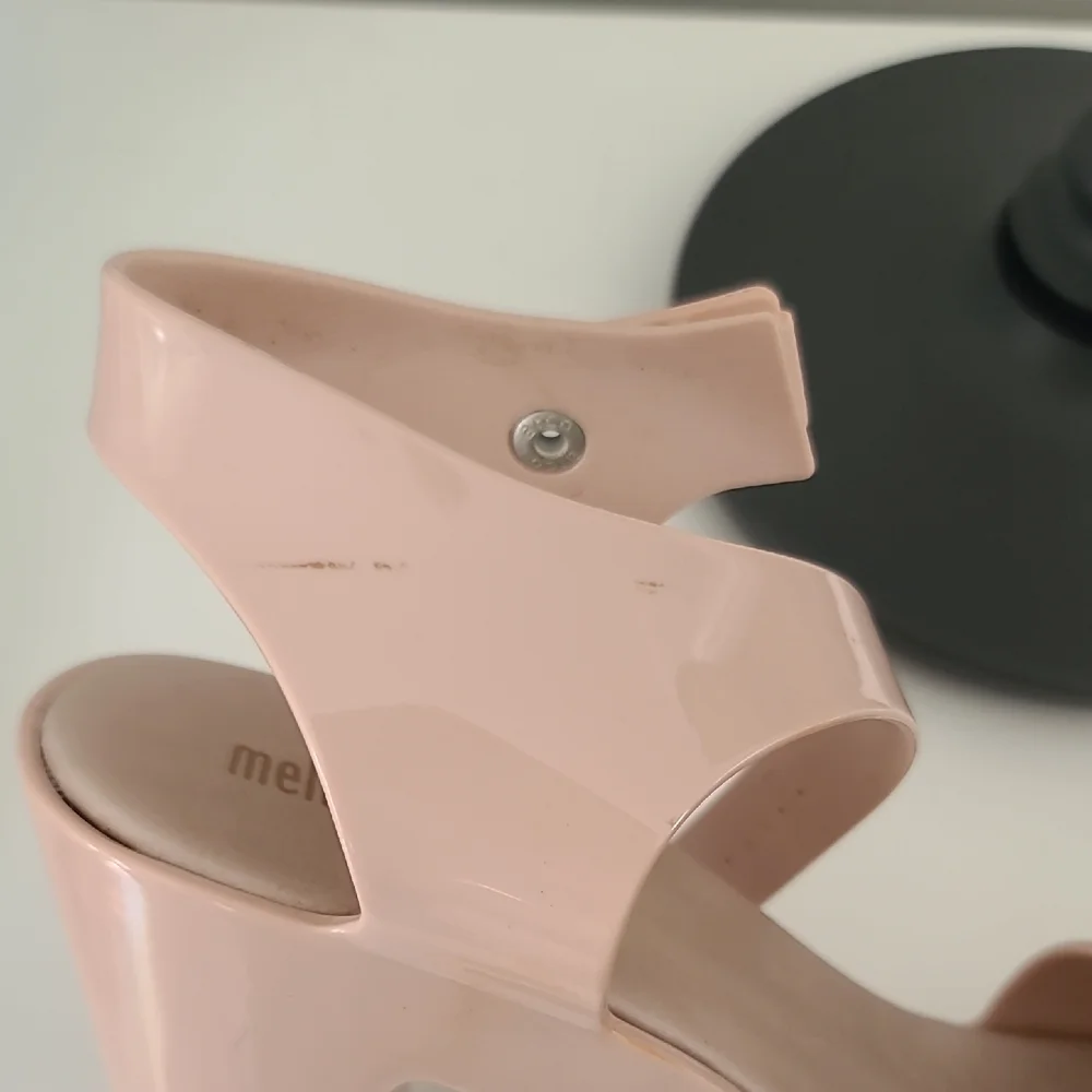 Cream Chunky Heel Minimalist Heels by Melissa - Picture 5 of 9